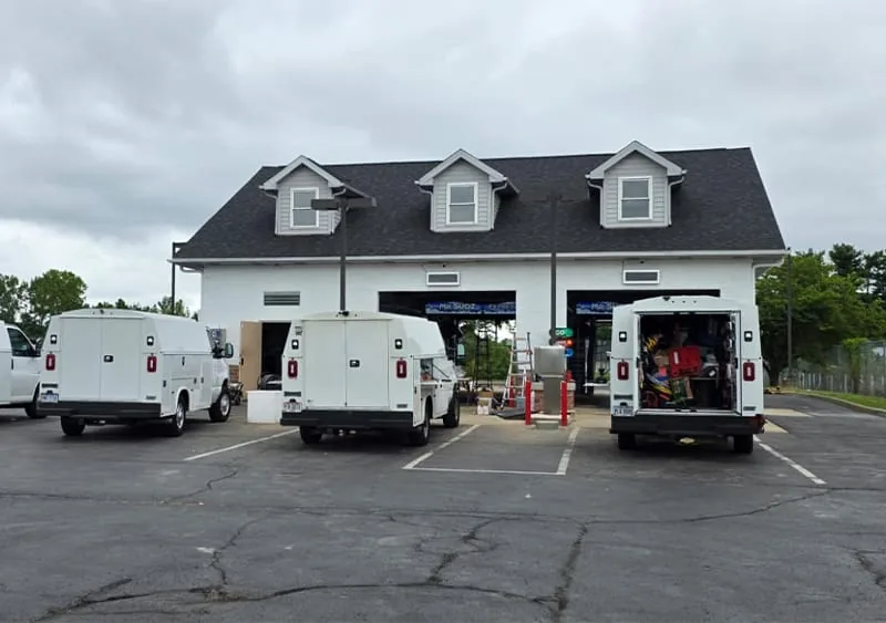 Touchless high pressure rinse at Mr Sudz Car Wash