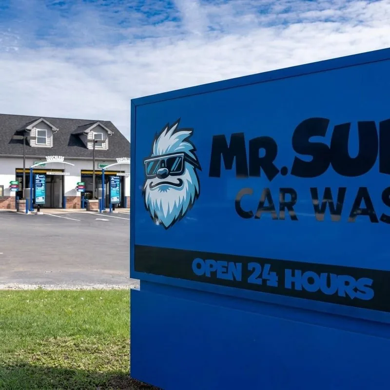 Touchless car wash bay at Mr Sudz in Columbus Ohio